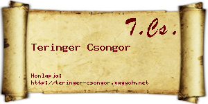 Teringer Csongor névjegykártya